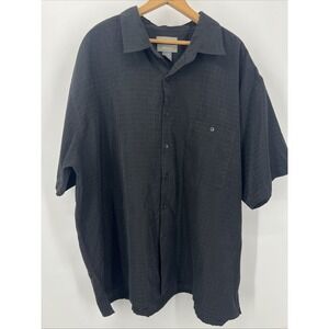 Bruno Men's 3X Big‎ Black Sueded Microfiber Shirt Short Sleeve Button-Up Soft